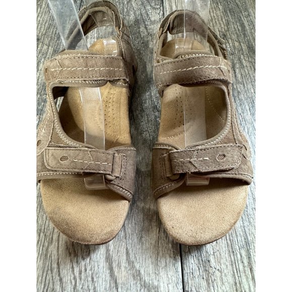Earth Origins Leather Upper Sedona Brown Hoop and Loop Sandals Women's Size 7 - Picture 5 of 10